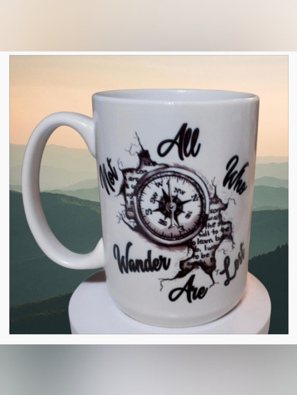 Not All Who Wander Are Lost Compass 15oz  Coffee Mug